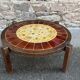 Table basse en bois et céramique style Roger Capron, Vallauris, années 70