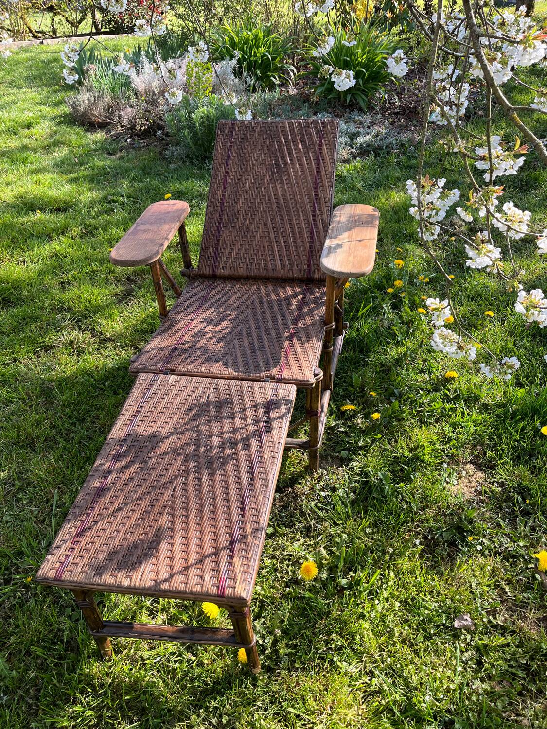 Rattan deck chair