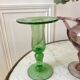 Biot bubble glass candle holder signed green years 60-70