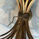 Pair of Golden Metal Wall Lights with Wheat Sheaf Decoration, Circa 1970