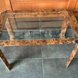 Half-timbered coffee table in elm burl