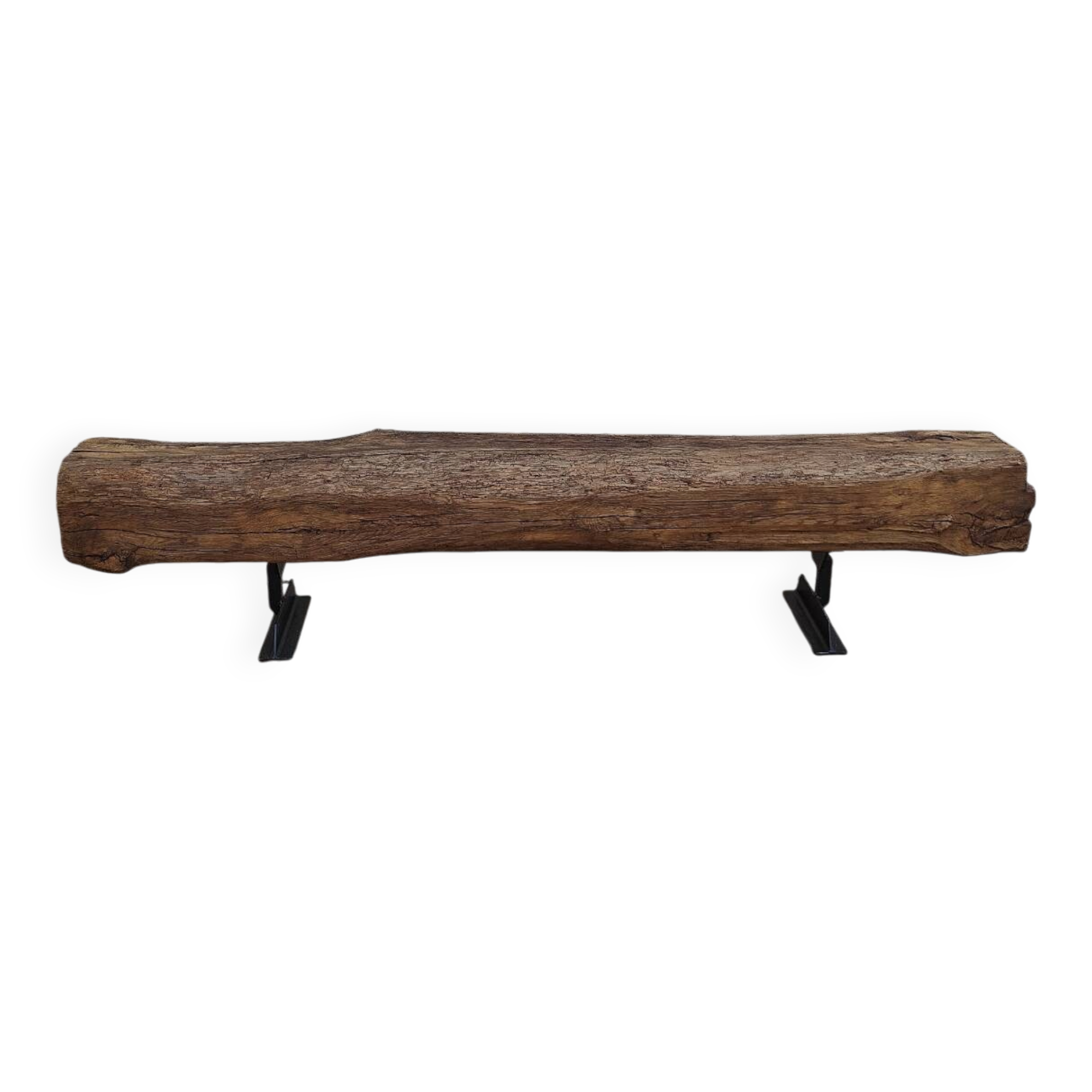 Brutalist oak bench