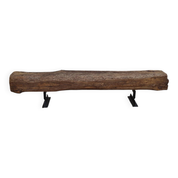 Banc brutaliste en chêne massif