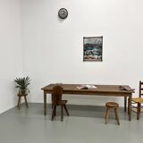 Farmhouse table with spindle legs in solid beech and ash