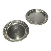 Frenais set of 2 vintage silver-plated metal carafe coasters/bottle holders