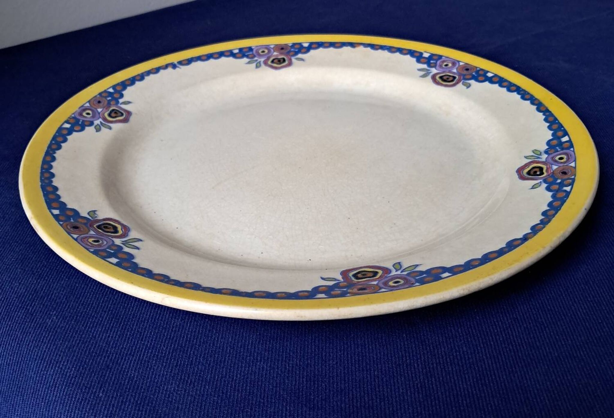 Round plate Boch Frères La Louvière. Belgium. Vintage.