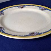 Round plate Boch Frères La Louvière. Belgium. Vintage.