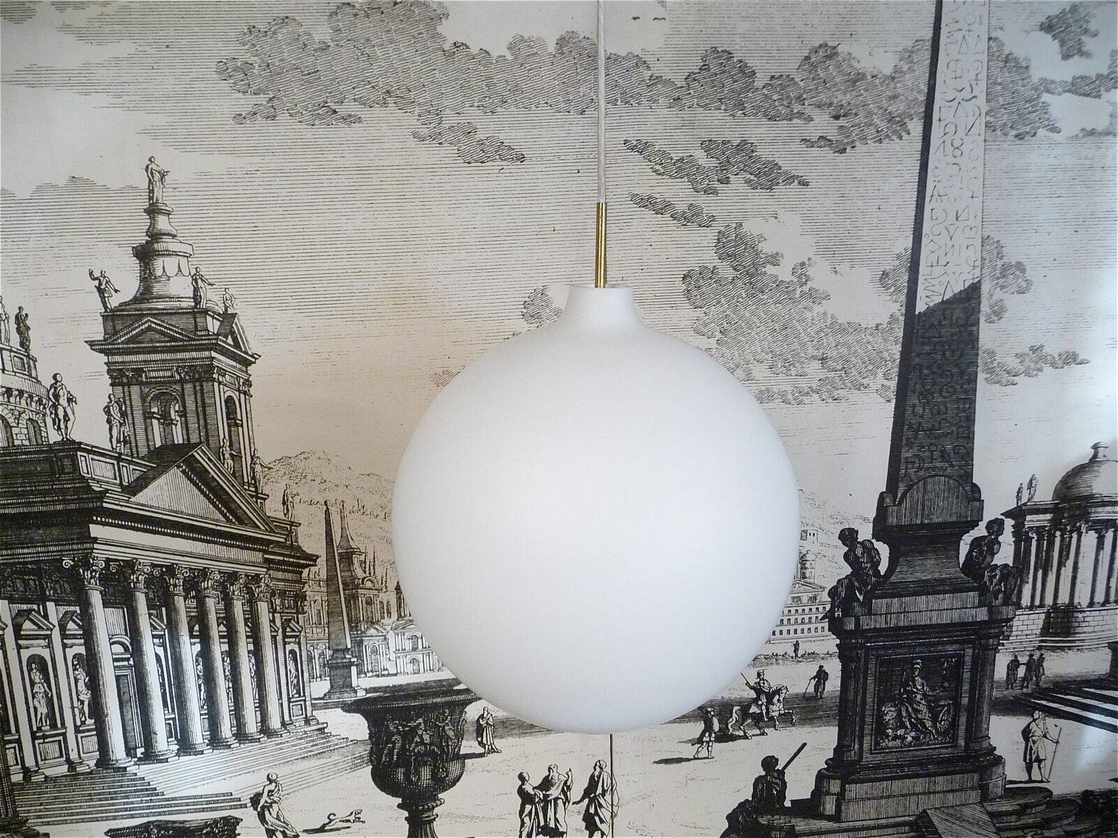 Large opal glass lamp by Vilhelm Wohlert for Louis Poulsen, Denmark 1960s