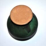 Vintage ceramic vase signed vague - Green glazed terracotta