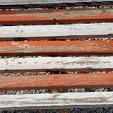 Garden bench with folding wooden slats base tubes from the 50s