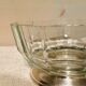 Crystal salad bowl cut base in silver metal