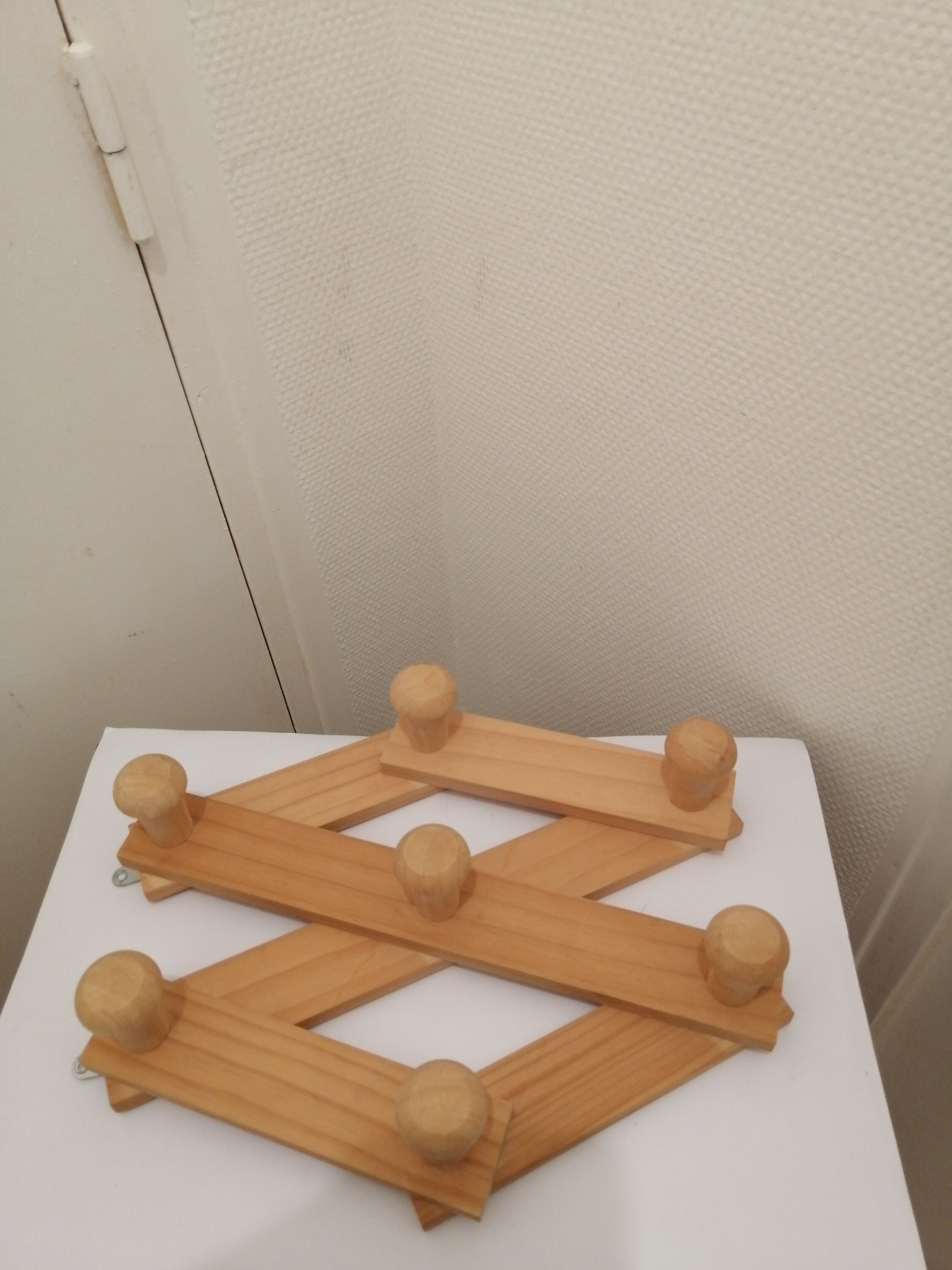 Wooden coat rack