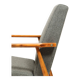 Fauteuil vintage rénové en revêtement laine couleur graphite