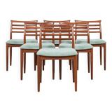 Midcentury Danish set of 6 dining chairs in teak by Erling Torvits for Sorø Stolefabrik 1960s