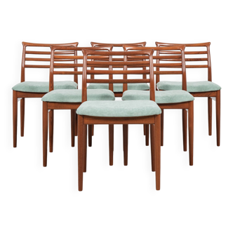 Midcentury Danish set of 6 dining chairs in teak by Erling Torvits for Sorø Stolefabrik 1960s