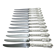 MARTIAL GAUTHIER / GEORGES FLAKENBERG - 12 KNIVES WITH SILVER HANDLES