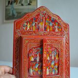 Miroir à décor peint de miniatures persanes