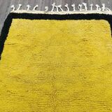 Handcrafted traditional Berber rug, yellow, size 150 x 250 cm