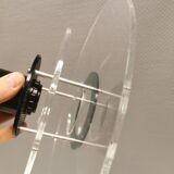 Slim-line" UFO / SpaceAge lamps in plexiglass and metal, in transparent, green and black colours