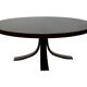 Vintage round coffee table in rosewood veneer, 60s design