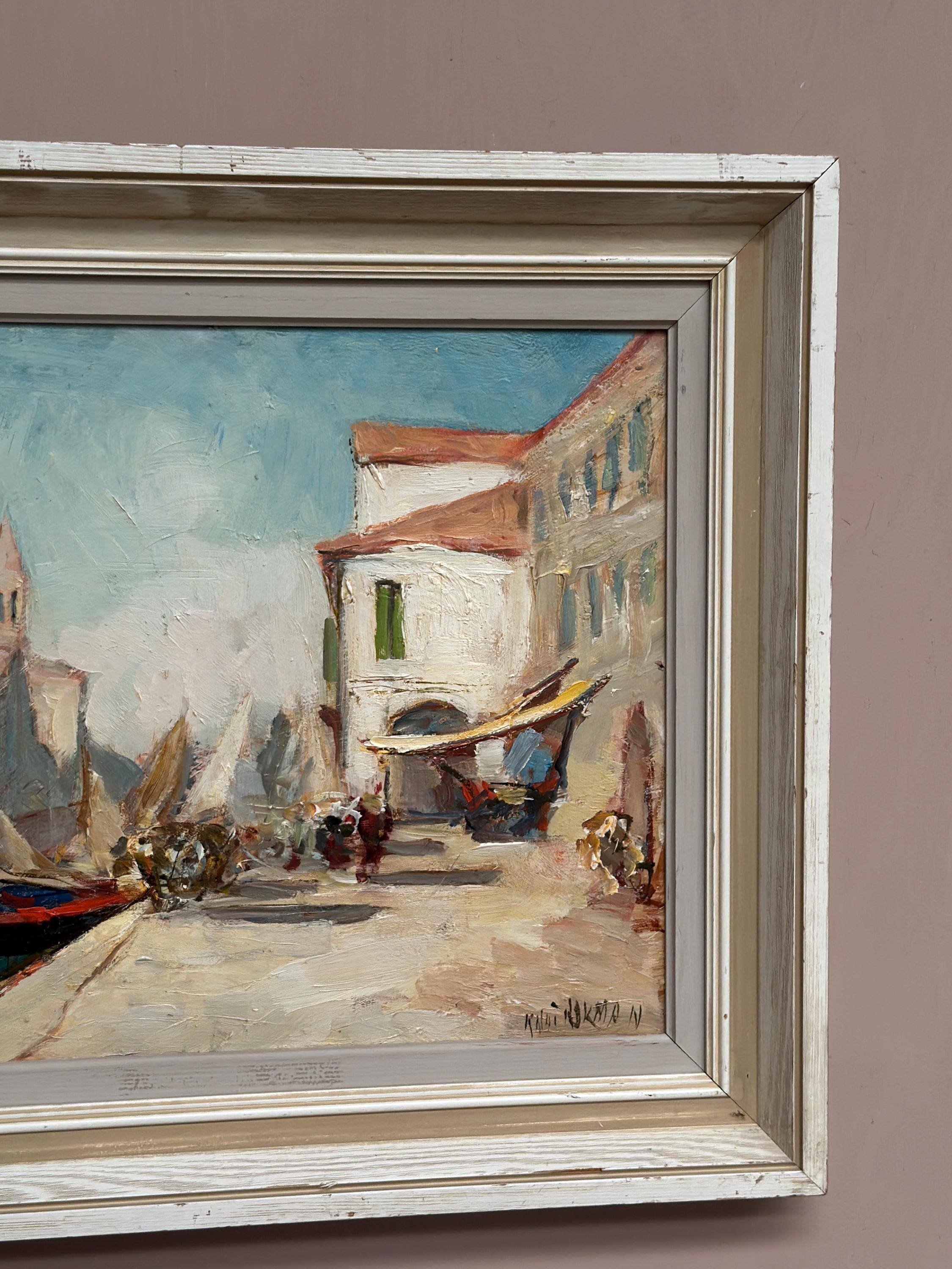 Original Swedish Oil on Panel – “Venice” by Knut Norman – Signed – Vintage