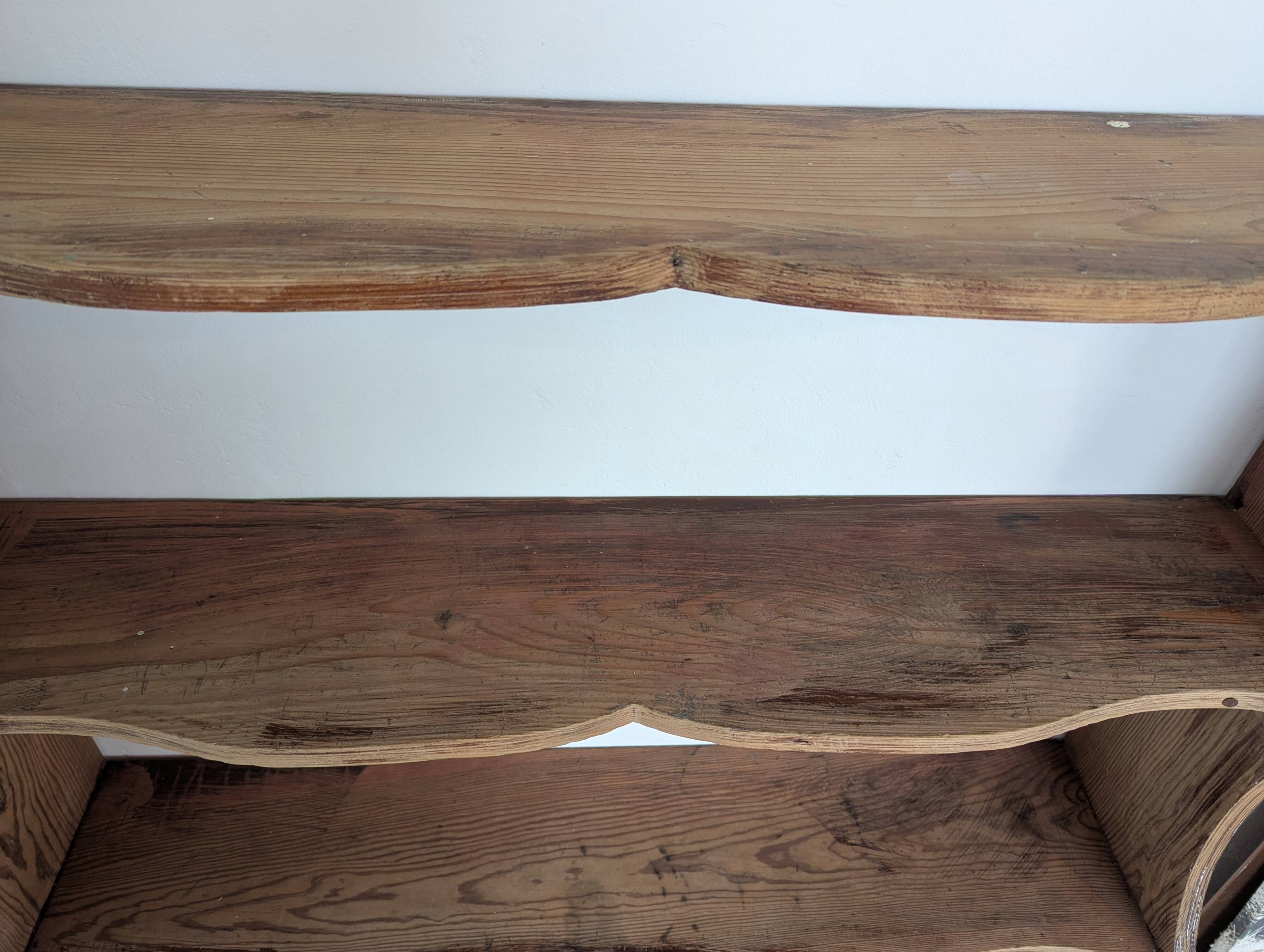 Large antique fir shelf
