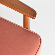 Pink velvet armchair, designer M. Zielinski, 1960s, Poland