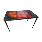 Ceramic coffee table enamelled 1950 by Les Frères Cloutier