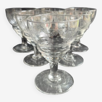 6 Port glasses – Guilloche crystal