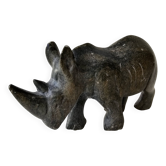 Paperweight Sculpture Zoomorphic Statuette in Stone Rhinoceros