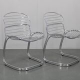 1970s Pair of Gastone Rinaldi Chromed Steel Chairs for Rima, Italy