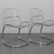 1970s Pair of Gastone Rinaldi Chromed Steel Chairs for Rima, Italy