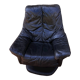 Fauteuil cuir scandinave pivotant pied central 1970 vintage