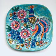 French hand-painted art pottery charger dish by Marjatta Taburet, Quimper, 1960s.