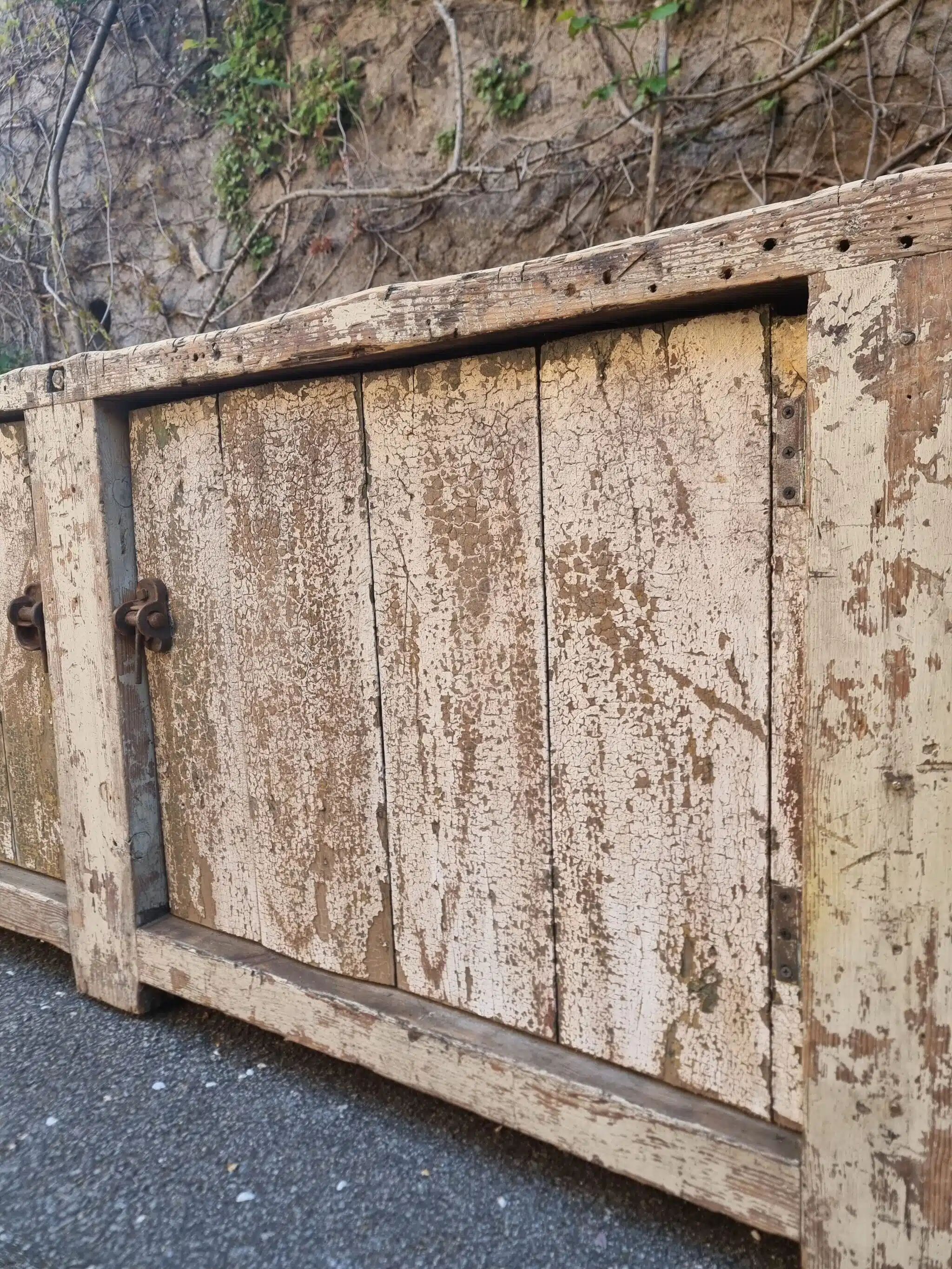 Established ancient French console table / kitchen island / shop counter, early 1900s.