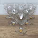 Set of 6 engraved wine glasses