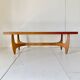Midcentury Modern Big Wood Sofa Table, Italy 1960