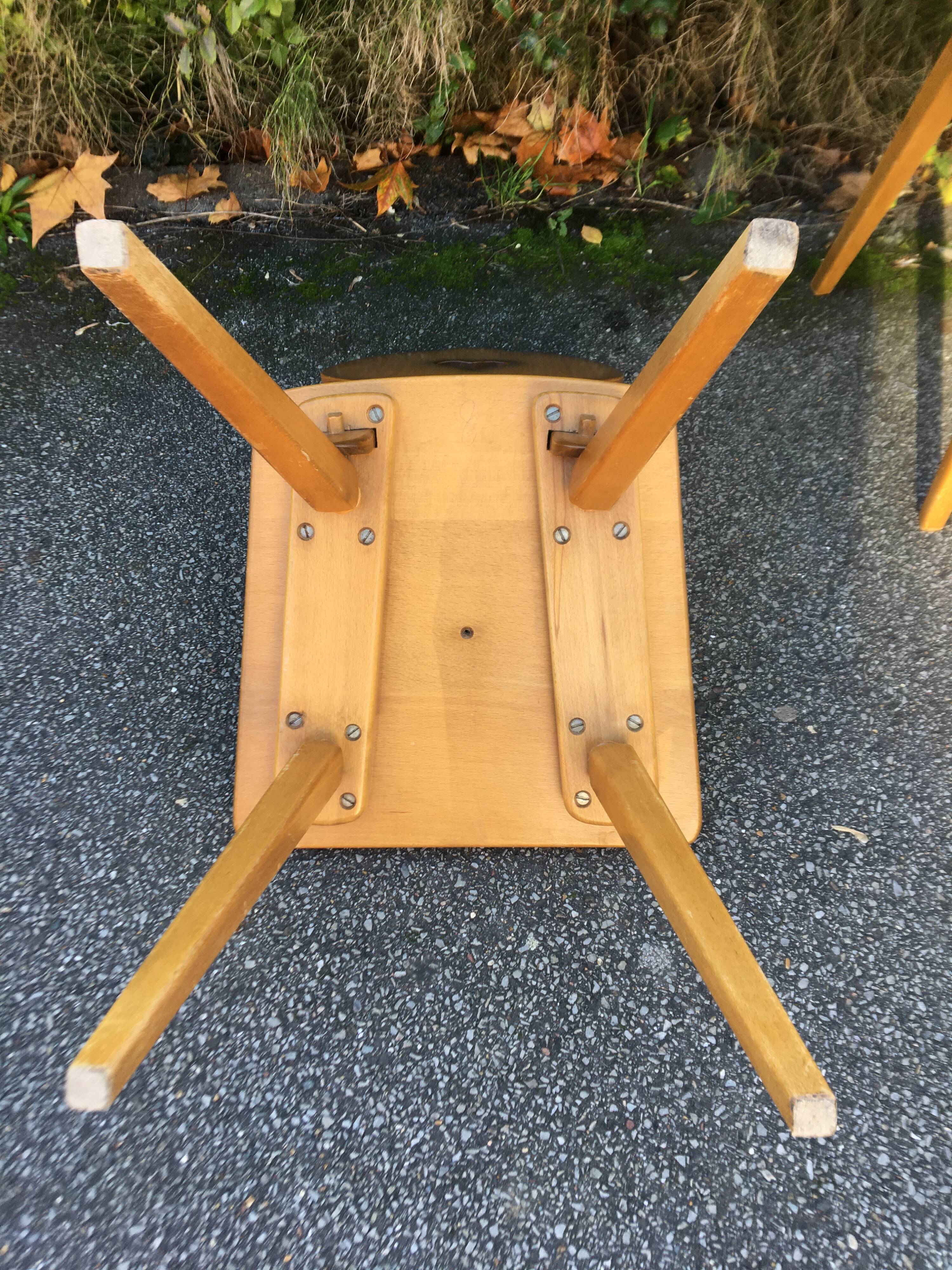Pair of 70's light wood mountain chairs