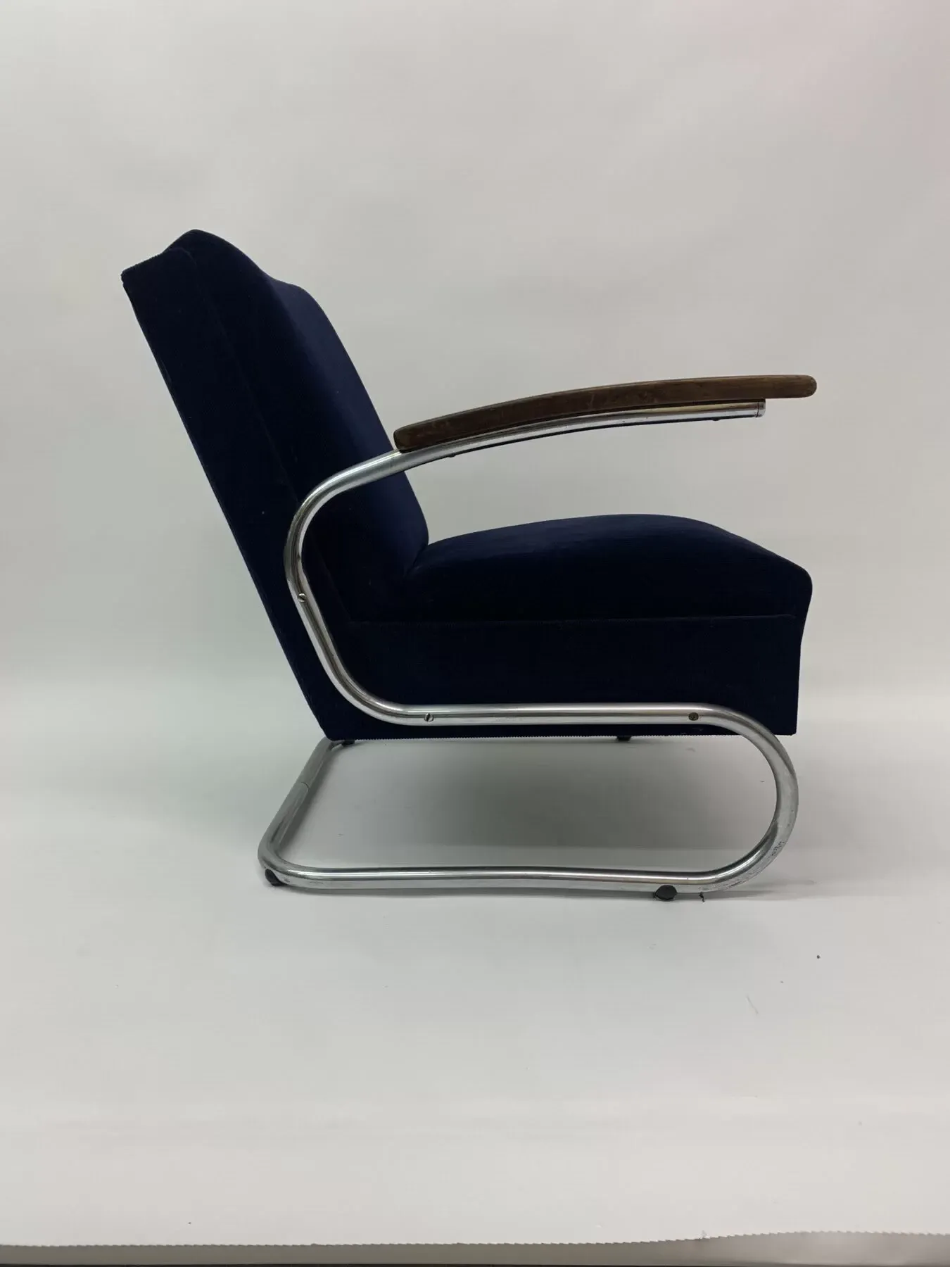 Chromed Bauhaus armchair Type S-411 by W. Gispen for Mücke Melder, 1930s