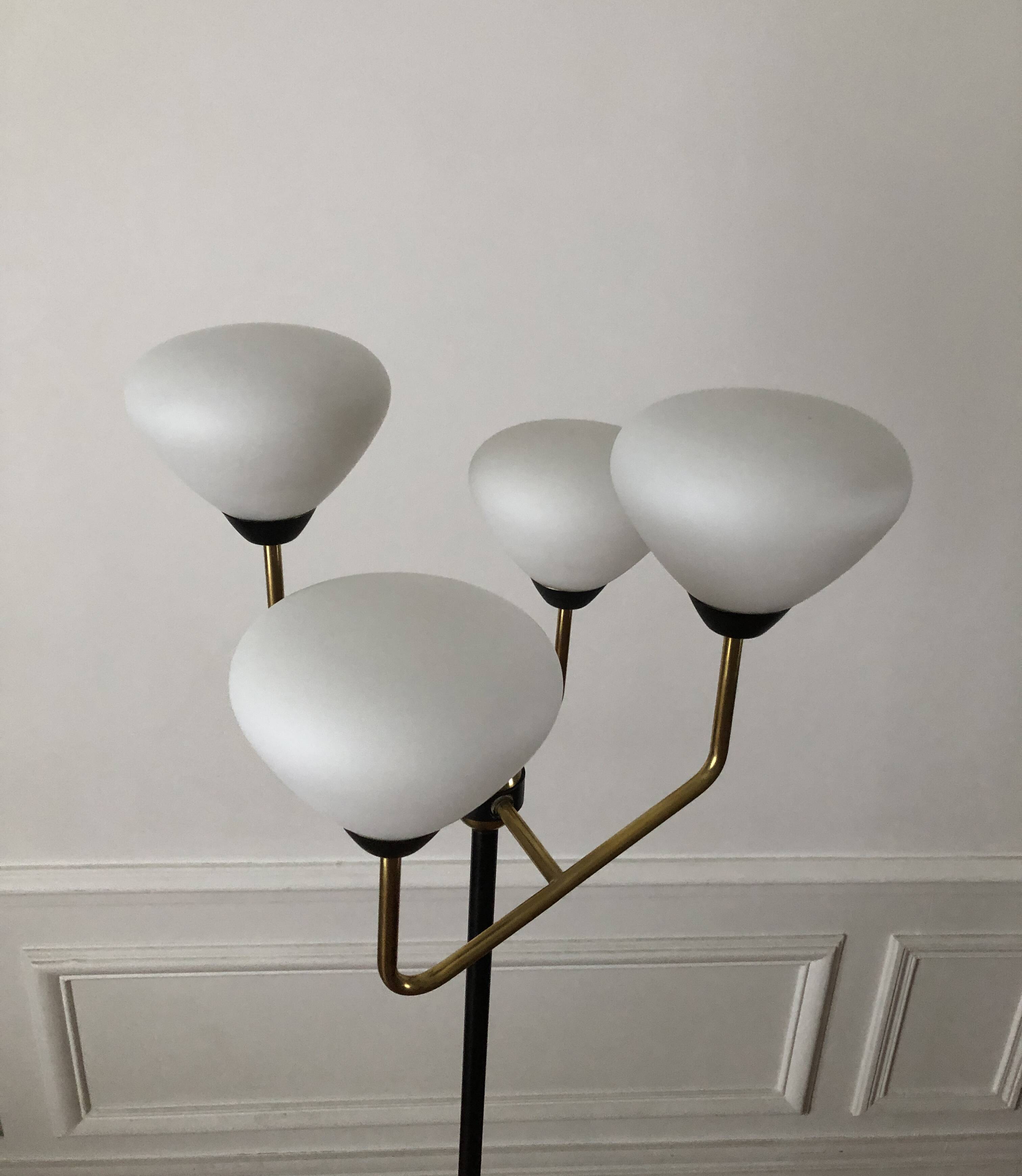 1960s tripod floor lamp with 4 lights