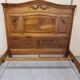 Vintage old walnut bed carved late nineteenth century