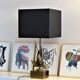 Exotic flower table lamp in solid brass