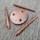 Brutalist wooden tripod stool