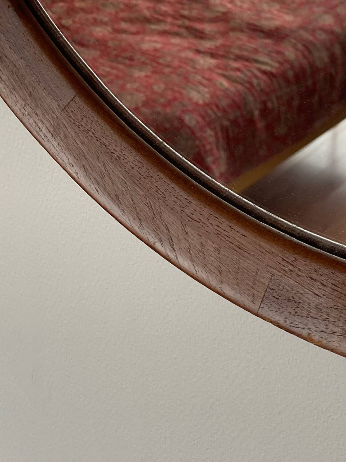 Danish Teak wood Round Mirror. 1960s