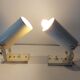 Pair of modernist wall lamps Lita model 0234 white Vintage.