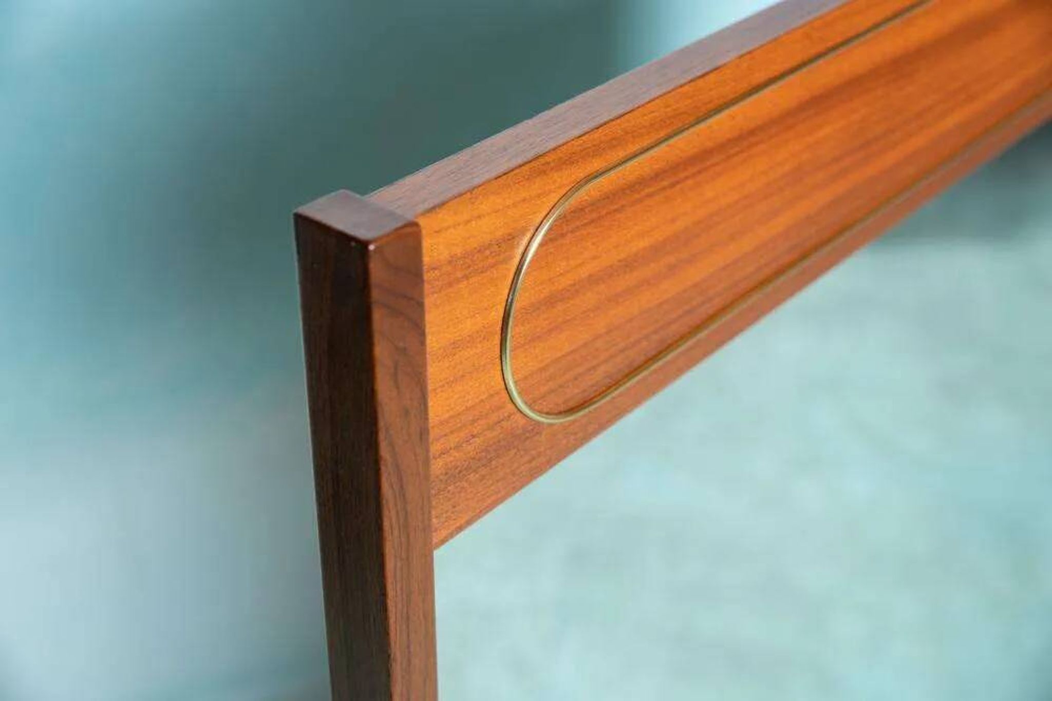 Miroir design vintage scandinave, miroir MidMod en teck