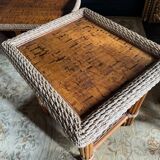 Coffee Table And Pair Of Sofa Ends From The 70s In Bamboo - 20th Century