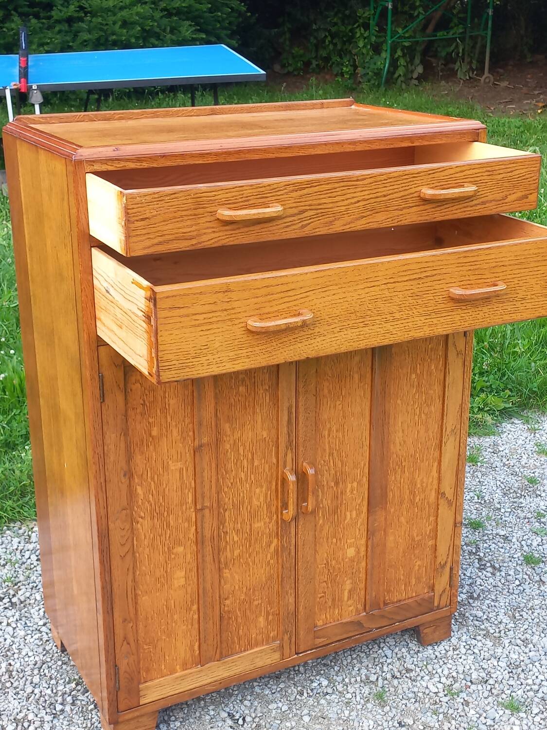 Parisian sideboard 2 doors 2 drawers at support height in oak