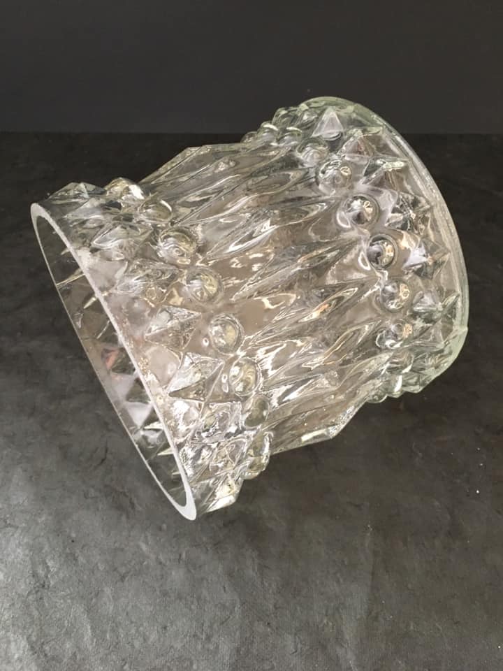 Antique globe in transparent white glass worked