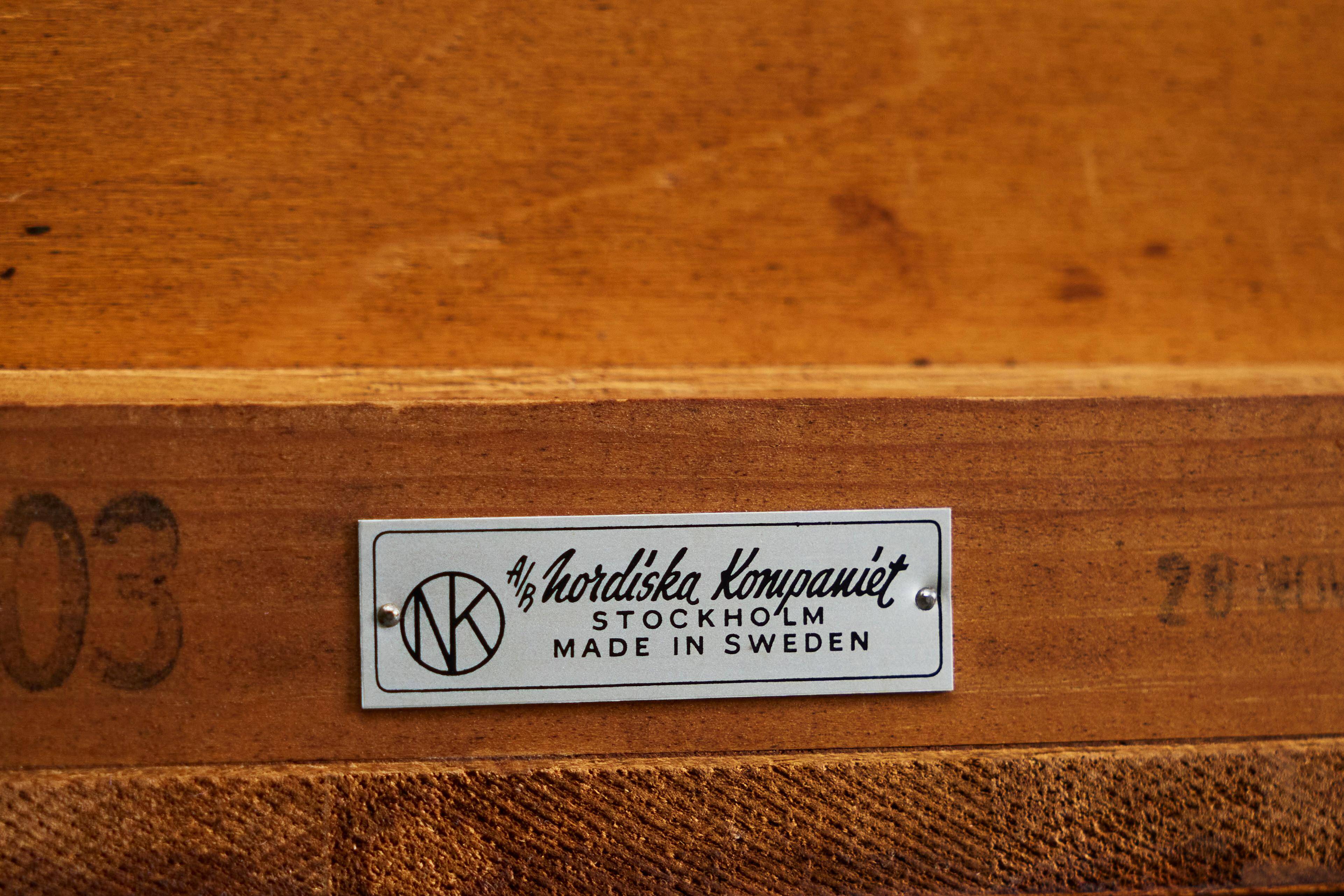 Pair of bedside tables by Nordiska Kompaniet in teak, 1952, by David Rosén.